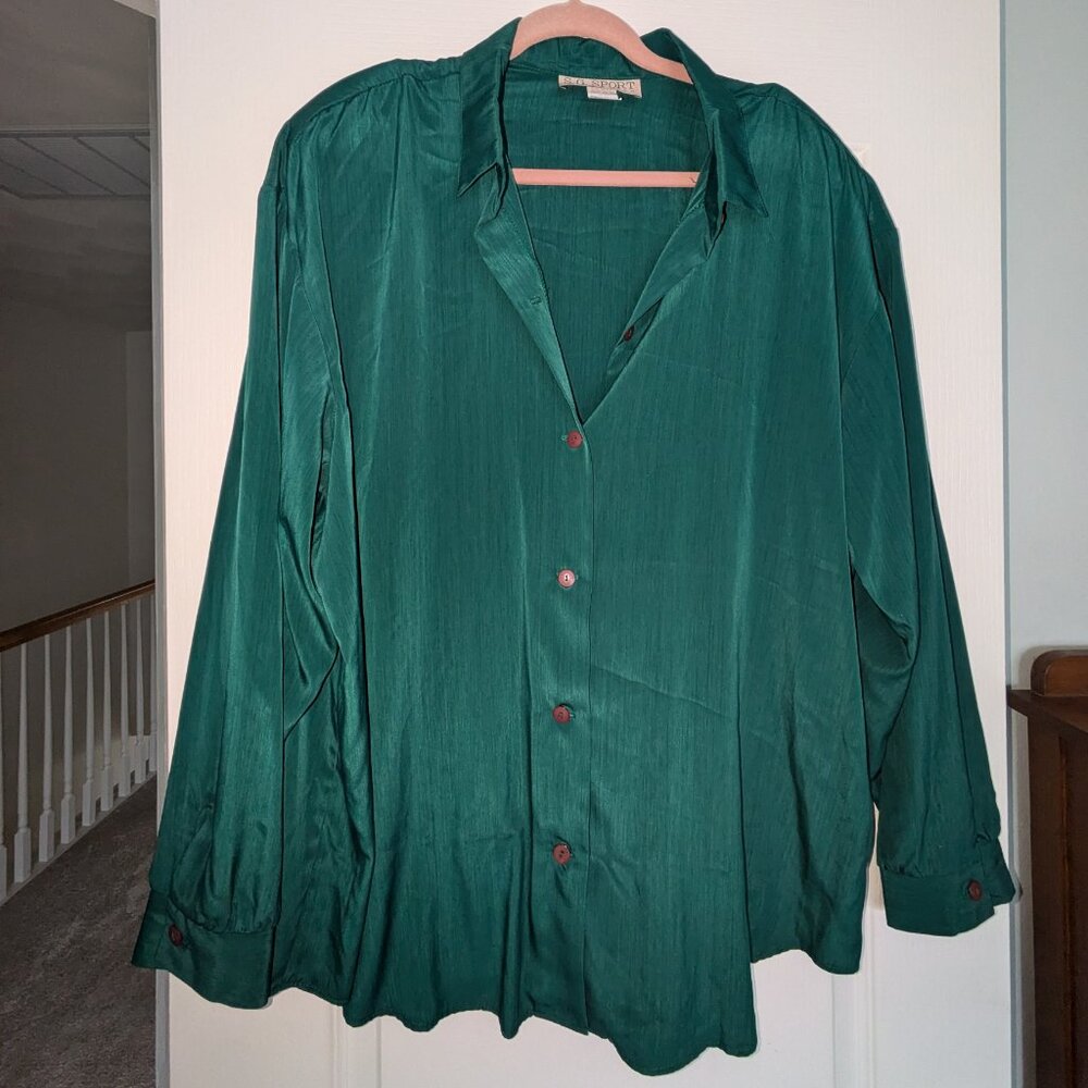Susan Graver liquid knit woven blouse